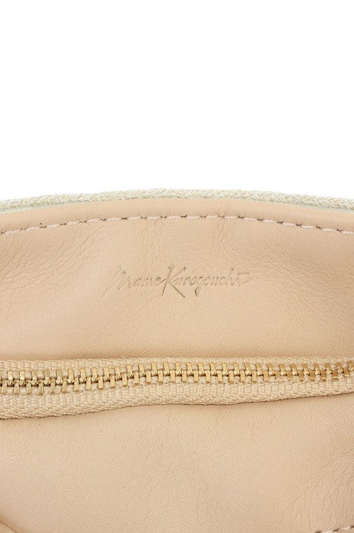 バッグ mame / Cording Embroidery Pouch / beige Cording Embroidery Pouch With Leather Strap - BEIGE (MMSS17