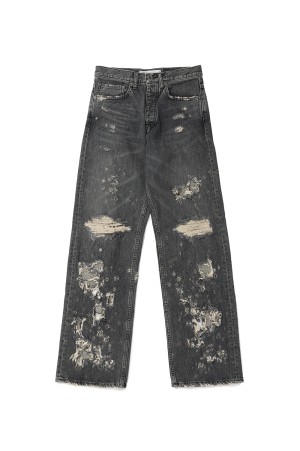 Damage Straight Denim Pants - Black (25SS RG-DNM6)