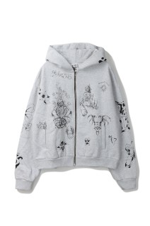 SAILOR, zip hoodie / White