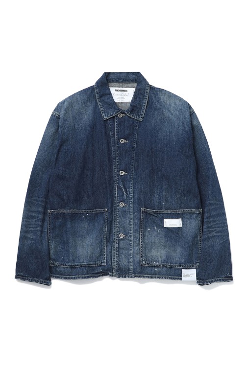 WASHED LW DENIM COVERALL JACKET / INDIGO (251SPNH-JKM02