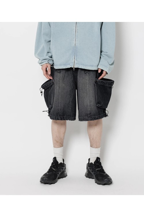 CPG ANOMALY CORD DENIM HALF PANTS - BLACK (25SS-CPG-05