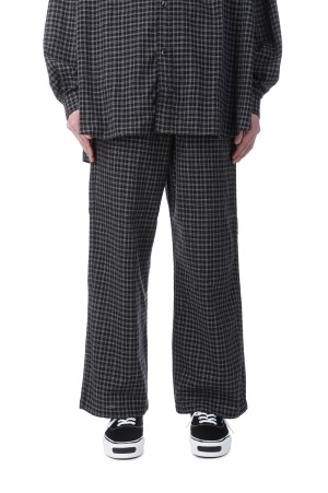 Amundsen Check Wide Easy Pants - Black (CTE-24A126) | セレクト 