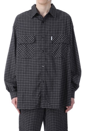 Amundsen Check Oversized L/S Shirts - Black (CTE-24A410)
