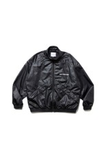 Damp Coated Satin Track Jacket - Black (CTE-24A232)