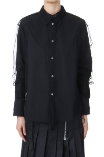 Long Sleeve Tulle Shirt - BLACK (CB-25050)