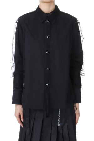 Long Sleeve Tulle Shirt - BLACK (CB-25050)