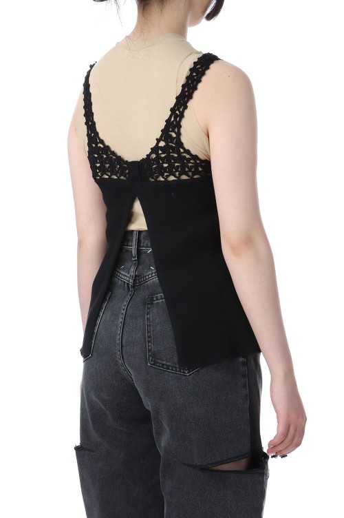 Flower Jaqcuard Camisole - BLACK (CK-25077) | セレクト