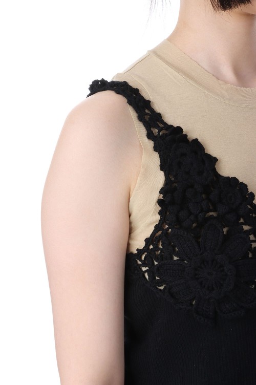Flower Jaqcuard Camisole - BLACK (CK-25077) | セレクト