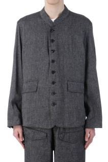 Silk Linen Chelsea Jacket - Black Chambray (BHS25S014)