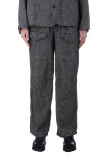 Silk Linen F1B Pants - Black Chambray (BHS25S016)