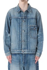 xFragment Design  DAMAGE DENIM JACKET - INDIGO (SQ-25SS-JK-04)