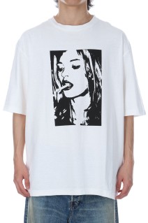 Monochrome Two tone Face Crewneck T-SH / WHT (2504-4002)