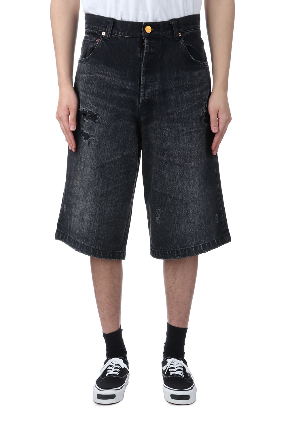 Denim Wide Bermuda Pants - BLACK (G14PT039) | セレクトショップ