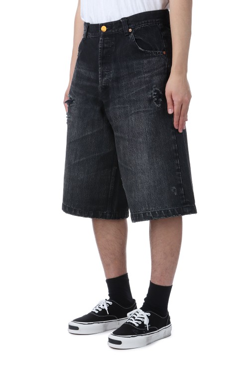 Denim Wide Bermuda Pants - BLACK (G14PT039) | セレクトショップ