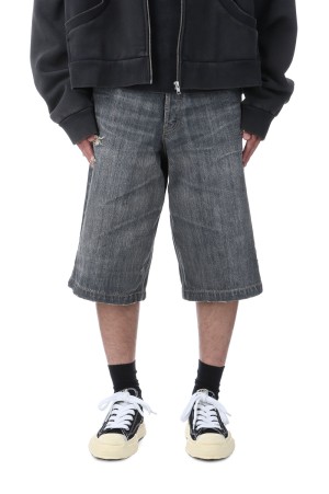 Denim Wide Bermuda Pants - GRAY (G14PT039)