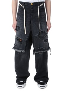 Denim Wrap Skirt - BLACK (G14PT040)