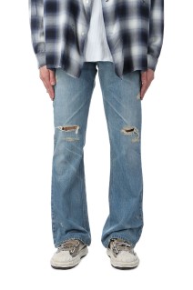 Denim Flare Pants - INDIGO (G14PT037)