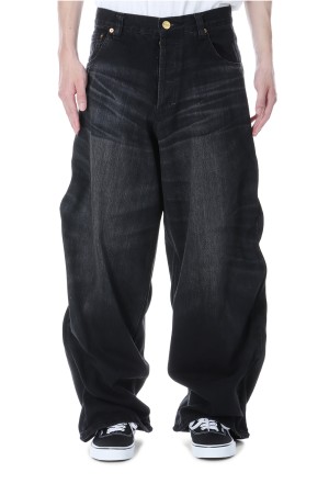 Wire Denim Wide Pants - BLACK (G14PT045)