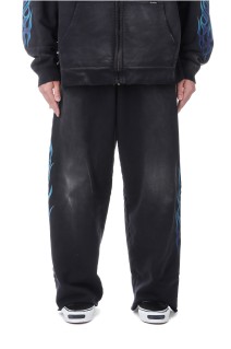 FIRE Distressed Sweat Pants - BLACK (G14PT076)