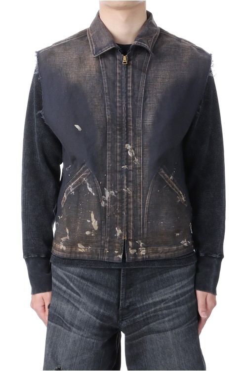 トップス kamiya SERGE PAINT VEST BLACK KAMIYA - 【25SS】セージ ペイント ベスト / SERGE PAINT VEST