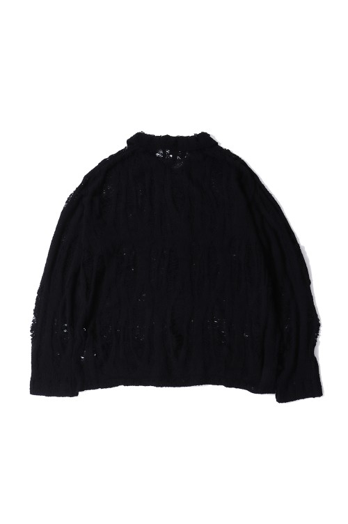Distressed Knit Cardigan - BLACK (G14CD062) | セレクトショップ