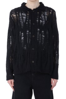 Distressed Knit Cardigan - BLACK (G14CD062)