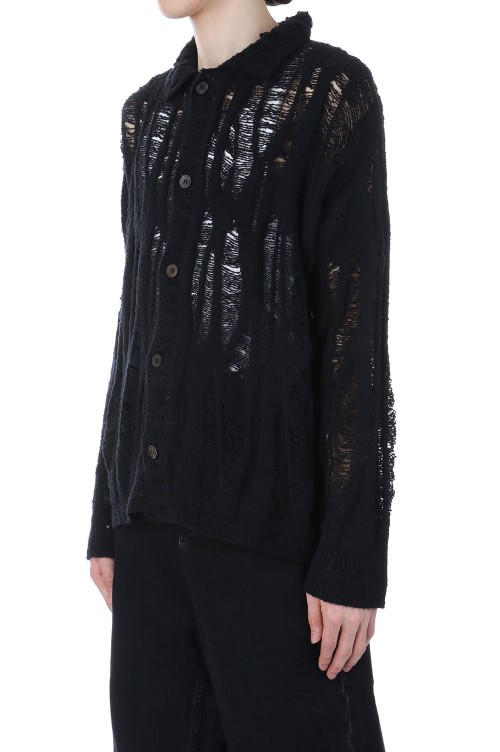 Distressed Knit Cardigan - BLACK (G14CD062) | セレクトショップ