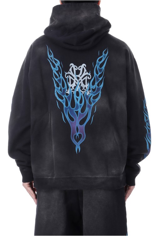 KMY-FIRE Distressed Zip Hoodie - BLACK (G14HD075) | セレクト