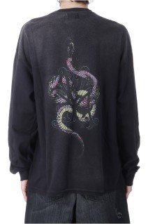KMY-SNAKE Distressed L/S Pocket Tee - BLACK (G14LT078)