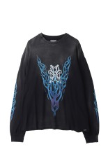 KMY-WOLF” Distressed T-shirt カミヤ KAMIYA “KMY-WOLF” Distressed Tee （RED） -FASCINATE