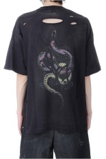 KMY-WOLF” Distressed T-shirt カミヤ KAMIYA “KMY-WOLF” Distressed Tee （RED） -FASCINATE