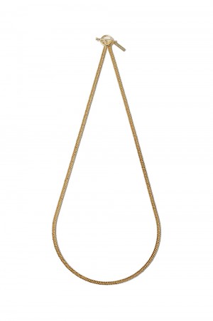 Flat Link Necklace -60cm/Double/Gold- (XON052-60G)