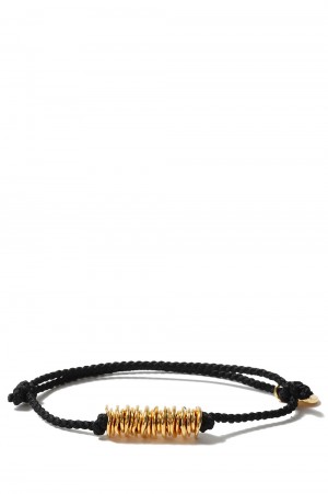 Piece Silk Code Bracelet -Gold- (XOCB003G-BLK)