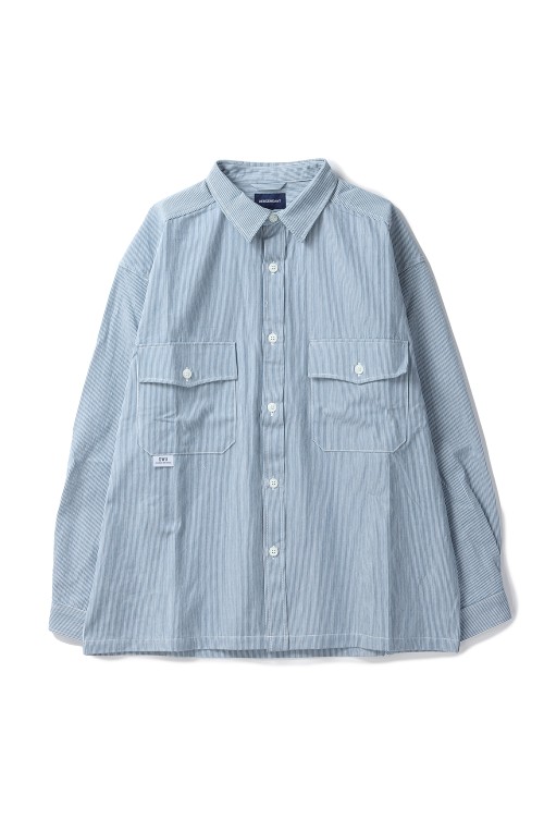 オーダーメイド ls600 7% MINE HICKORY STRIPE LS SHIRT - BLUE (251WVDS-SHM05