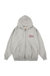 SD US Cotton Script Logo Zip Hood Sweat - GRAY