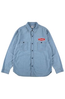 SD Stadium Logo Patch Chambray Shirt - INDIGO