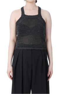 Strawyarn Knit Tanktop -CHACOAL GRAY (62510508)