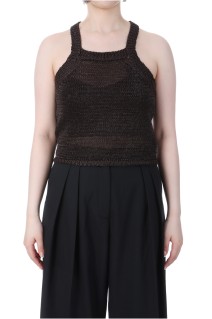Strawyarn Knit Tanktop -CHACOAL GRAY (62510508)