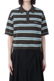 NL BORDER GRUNGE MINI POLO KNIT -PEACH (112510130170)