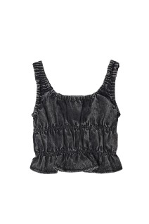 TIERED AGING LIKE DENIM TOPS -NOIR (112510430110)