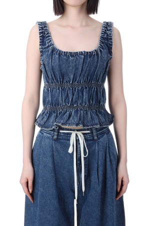 トップス NOUNLESS TIERED AGING LIKE DENIM TOPS TIERED AGING LIKE DENIM TOPS – NOUNLESS