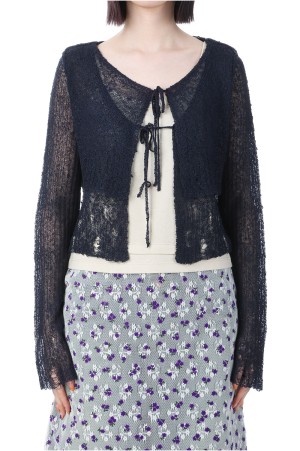 perverze Double Sheer Cardigan ネイビー Double Sheer Cardigan/Cream｜PERVERZE | パーバーズの公式