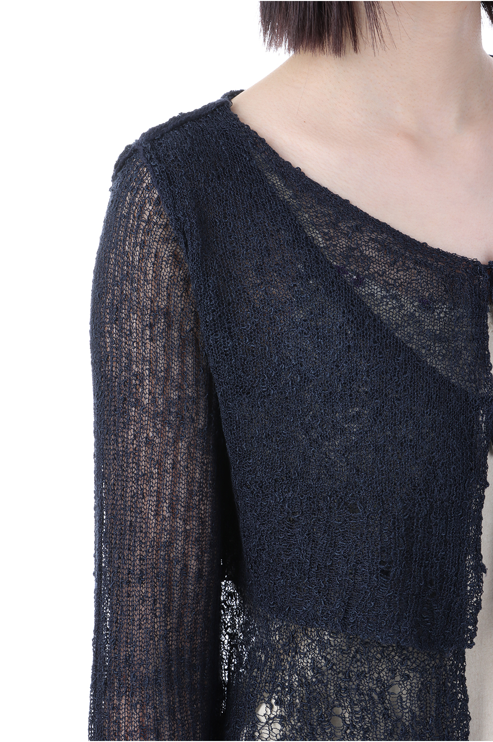 新品】PERVERZE Double Sheer Cardigan black Future Present