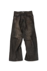3D TWISTED WIDE LEG JEANS - MUD FADED BLACK (NF251P14A)