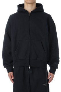 Classic Fit Fleece Zip-Up Hoodie / Jet Black (192SP254780F)