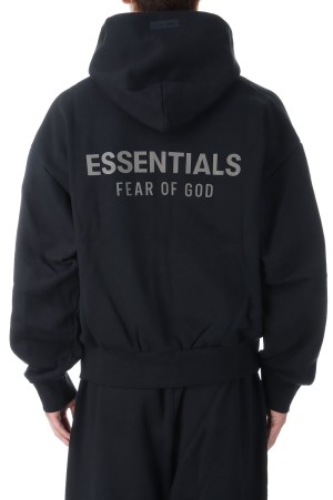 Classic Fit Fleece Zip-Up Hoodie / Jet Black (192SP254780F)