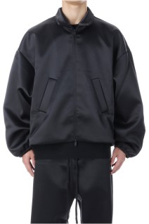 Bonded Satin Zip-Up Bomber / Jet Black (202SP258070F)