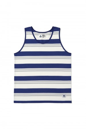 BORDER TANK TOP / BLUE - WHITE (CLG-CS 025-005)