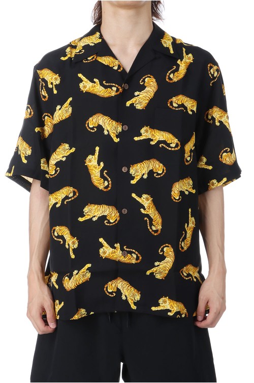 HAWAIIAN SHIRT S/S ( TYPE-8 ) / BLACK (25SS-WMS-HI08