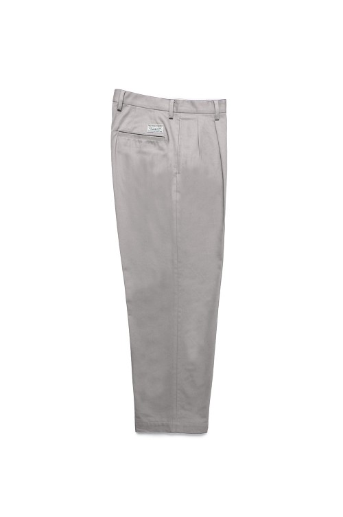 DOUBLE PLEATED CHINO TROUSERS / GRAY (25SS-WMP-PT13